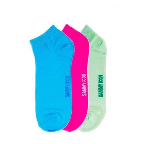 Комплект однотонных носков Sammy Icon Ankle Solid - 3 Pair Set - Green/Blue/Purple в Эстель Адони