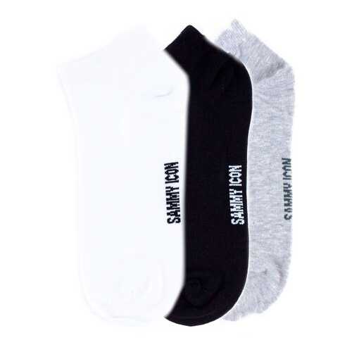 Комплект однотонных носков Sammy Icon Ankle Solid - 3 Pair Set - White/Black/Grey в Эстель Адони