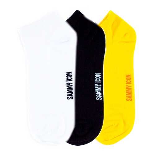 Комплект однотонных носков Sammy Icon Ankle Solid - 3 Pair Set - Yellow/White/Black в Эстель Адони