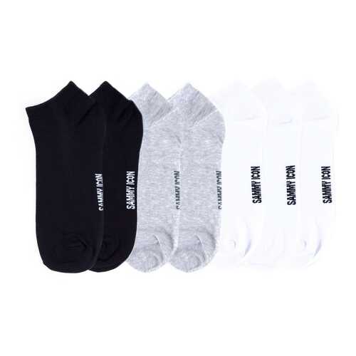Комплект однотонных носков Sammy Icon Ankle Solid - 7 Pair Set - Black/Grey/White в Эстель Адони