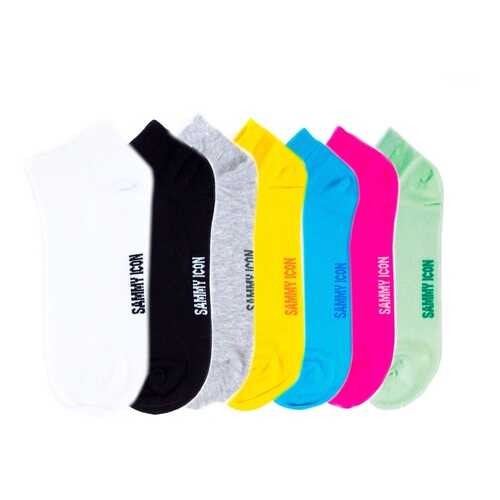 Комплект однотонных носков Sammy Icon Ankle Solid - 7 Pair Set - MIX в Эстель Адони