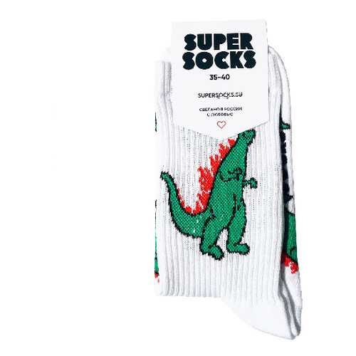 Носки унисекс Super Socks Godzilla белые 40-46 в Эстель Адони