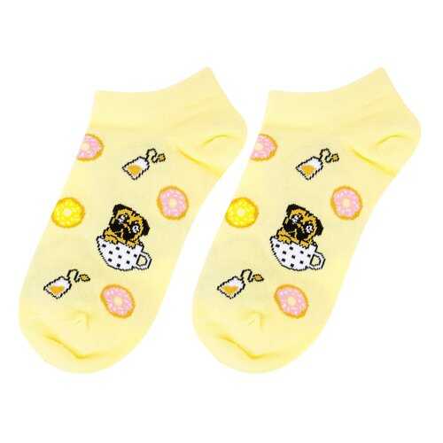 Носки женские Kawaii Factory Мопс с печеньем желтые 35-39 в Эстель Адони
